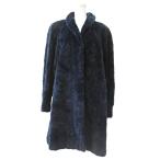 ショッピング毛皮 サガミンク SAGA MINK 銀サガ ミンクファー コート ジャケット 総柄 毛皮 F 紺 ネイビー 1104 ■MNK2 レディース