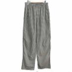 バレンシアガ BALENCIAGA ロングパンツ イージーパンツ ハウンドトゥースチェック 千鳥格子 ロゴ 刺繍 44 約S ホワイト ブラック ■MNK2