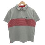  Eddie Bauer EDDIE BAUER рубашка-поло короткий рукав M серый красный красный окантовка . карман /FF мужской 