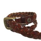 ショッピングヴィンテージ商品 パタゴニア Patagonia 珍品 希少 USA製 ヴィンテージ 真鍮バックル ベルト レザー 編込み 32 80 茶 ブラウン メンズ