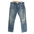 ロンハーマン Ron Herman ダメージデニム ジーンズ ボタンフライ USA製 29x32 インディゴ RHD-02  メンズ