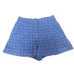 ルイヴィトン LOUIS VUITTON ショートパンツ ハーフパンツ ストレッチ素材 総柄 青 ブルー 34 約S IBO88 レディース