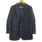 バーバリー ロンドン テーラードジャケット ブレザー モヘア ウール 貝ボタン シングル 2B 背抜き AB3 XS相当 紺 ネイビー /X メンズ