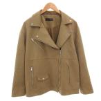ショッピングzara ザラ ZARA スエード風バイカージャケット ライダース フェイクスエード S 茶 ブラウン /FF レディース