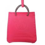 エルメス HERMES サックオランジュ ローズメキシコ アニョーミロ Y刻印 チャーム レザー ロゴ アクセサリー ピンク 系 ☆AA★