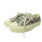 ショッピングdior クリスチャンディオール Christian Dior スニーカー シューズ ローカット 千鳥格子 ハウンドトゥース キャンバス 34.5 21.5cm 白 黒