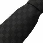 ショッピングVUITTON 未使用品 ルイヴィトン LOUIS VUITTON ダミエ・グラフィット ネクタイ レギュラータイ 総柄 シルク 黒 ブラック 0119 ■MNK4 メンズ