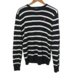  Polo bai Ralph Lauren окантовка вязаный свитер красный po колено .? длинный рукав тянуть over вырез лодочкой M черный белый /X мужской 