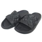 ルイヴィトン LOUIS VUITTON ウォーターフロントライン ラバーサンダル モノグラム エンボス スライドサンダル UK9 黒 ブラック ■MNK5
