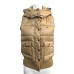 バーバリーブルーレーベル BURBERRY BLUE LABEL ダウンベスト ジャケット ノバチェック ロゴ刺繍 ベージュ 38 ■MNK5 レディース