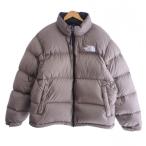 ザノースフェイス THE NORTH FACE 1996 レトロ ヌプシ ダウンジャケット ロゴ 刺繍 ナイロン フード収納 L カーキ ベージュ 系