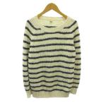 ショッピングロンハーマン ロンハーマン Ron Herman ニット セーター ボーダー コットン リネン混 長袖 S 白 紺 ホワイト ネイビー 0304 IBO92 レディース