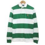  Polo bai Ralph Lauren Polo by Ralph Lauren Rugger рубашка длинный рукав окантовка po колено .? custom Fit XS белый × зеленый IBO92 /X мужской 