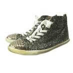 ショッピングスパンコール ミュウミュウ miumiu スニーカー シューズ ハイカット ラメ スパンコール 39.5 26.5cm シルバーカラー 0313 IBO92 レディース