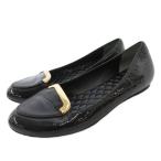  Tory Burch TORY BURCH стеганое полотно эмаль плоская обувь туфли-лодочки 5M чёрный черный /OB #IBO104 женский 