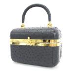  ручная сумочка Ostrich vanity багажник модель черный Gold чёрный золотой женский б/у [bektoru б/у одежда ]