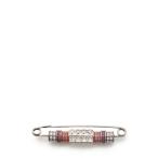 ランバン LANVIN ブローチ シルバー クリア オレンジ アクセサリー ラインストーン レディース 中古 【ベクトル 古着】