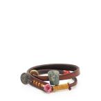 アンリークイール HENRY CUIR ブレスレット 茶 マルチカラー アクセサリー レザー ストーン レディース 中古 【ベクトル 古着】