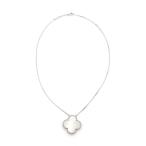 中古 ヴァンクリーフ＆アーペル Van Cleef &amp; Arpels ネックレス ペンダント アルハンブラ ホワイトゴールド アクセサリー K18WG ヴィンテー