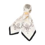 中古 エルメス HERMES スカーフ スクエア カレ90 アイボリー 黒 ベージュ 小物 シルク L'ART D'CRIRE レディース 【ベクトル 古着】