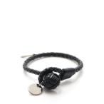 中古 ボッテガヴェネタ BOTTEGA VENETA ブレスレット イントレチャート 黒 アクセサリー レザー メンズ レディース 【ベクトル 古着】