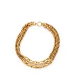 中古 シャネル CHANEL ダブルチェーンチョーカー マトラッセ ゴールド アクセサリー ロゴプレート レディース 【ベクトル 古着】