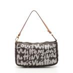 中古 ルイヴィトン LOUIS VUITTON アクセサリーポーチ ポシェットアクセソワール モノグラム グラフィティ 茶 M92192 PVC レザー レディー
