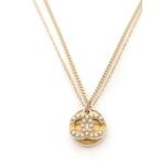 中古 シャネル CHANEL 2連ネックレス ココマーク ゴールド ピンク アクセサリー フェイクパール 13C レディース 【ベクトル 古着】