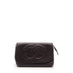 中古 シャネル CHANEL 化粧ポーチ ココマーク ダークブラウン 小物 キャビアスキン A07007 ミラー付 レディース 【ベクトル 古着】