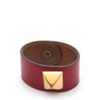 中古 エルメス HERMES ブレスレット メドール 赤 アクセサリー レザー ゴールド金具 レディース 【ベクトル 古着】