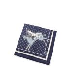  б/у Hermes HERMES van da Nascar f носовой платок голубой индиго мелкие вещи лошадь рисунок хлопок женский [bektoru б/у одежда ]