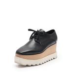 中古 ステラマッカートニー STELLA McCARTNEY プラットフォームドレスシューズ 黒 36.5 シューズ フェイクレザー ウッド ラバー レディース