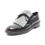 中古 マルニ MARNI ドレスシューズ 黒 グレー 38 シューズ ALMST05G0 レザー フリンジ レディース 【ベクトル 古着】
