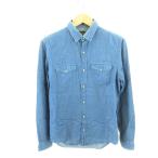 ショッピングダンガリー ザラマン ZARA MAN ダンガリーシャツ 長袖 紺 青 S *E783 メンズ