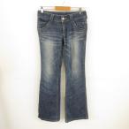  Queen z low Bobson Queen's Low Denim брюки джинсы ботинки cut длинный темно-синий *T977 женский 