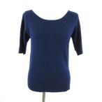 ショッピング神戸 レタス 神戸レタス Kobe Lettuce ニット セーター 五分袖 リブ 紺 *T991 レディース