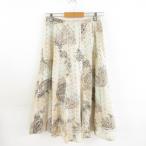 コース KOOS ミモレ丈スカート フレア 花柄 ベージュ 38 *A474 レディース