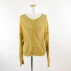 神戸レタス KOBE LETTUCE ニットカーディガン 長袖 透かし網み からし色 黄 *T617 レディース