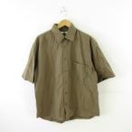 ユニクロ UNIQLO U オーバーサイズチェックシャツ 5分袖 茶 緑 XL *A170 メンズ