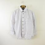  не использовался товар DUNLOP MOTORSPORT спорт Golf кнопка down рубашка длинный рукав полоса белый LL *T229 мужской 