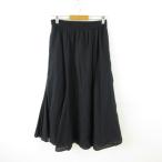 未使用品 ユニクロ UNIQLO マーメイドスカート ロング チェック黒 L *T600 レディース