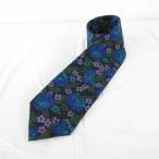  не использовался товар ji van si.GIVENCHY шелк галстук цветочный принт синий зеленый *A409 *AA* мужской 