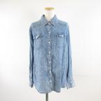 マウジー MOUSSY ダンガリーシャツ 長袖 青 F *A811 レディース