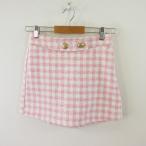  Zara ZARA юбка-брюки юбка проверка твид розовый XS *T81 женский 
