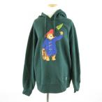 ショッピングzara ザラ ZARA パーカー プルオーバー 長袖 くまプリント 裏起毛 緑 L *A660 レディース