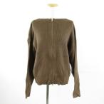 ショッピング神戸 レタス 未使用品 神戸レタス KOBE LETTUCE ダブルジップオフショルニットトップス カーディガン 長袖 茶 M *A816 レディース