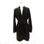 ショッピングzara ザラ ZARA ベロアワンピース ミニ 長袖 ドット 黒 XS *A948 レディース