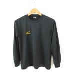  Mizuno MIZUNO спорт одежда футболка круглый вырез Logo принт длинный рукав чёрный S *A882 мужской 