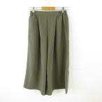  Earth Music &amp; экология EARTH MUSIC &amp; ECOLOGY гаучо брюки широкий укороченные брюки хаки зеленый F *T55 женский 