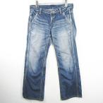 ジョンブル JOHNBULL ワイド デニム パンツ ジーンズ L ライトブルー ウォッシュ加工 kz12059 レディース